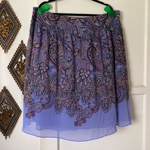 Avenue Studio Paisley Semi-Sheer/Fully Lined Swing Skirt Plus Size 20
